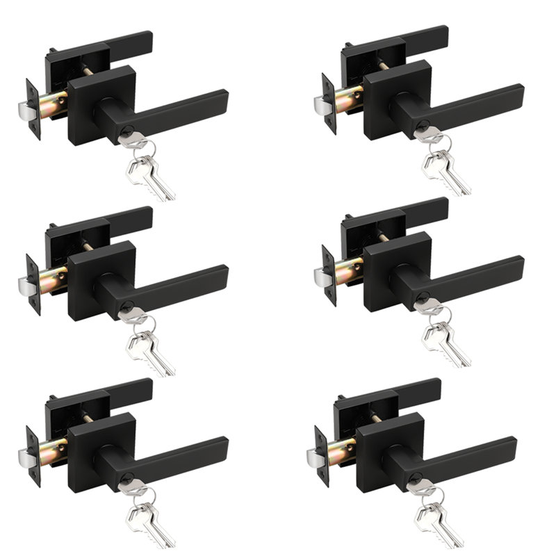 Probrico 10 Pack Keyed Alike Door Lever Handles - Oil Rubbed Bronze Entry Locks For Home Or Office